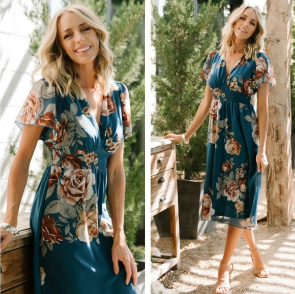 Smocked Floral Dress - Picture 2 of 5